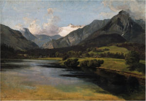 Fig. 3 Friedrich Gauermann, The Altaussee and the Dachstein Mountains, c. 1827, oil on paper, laid down on canvas